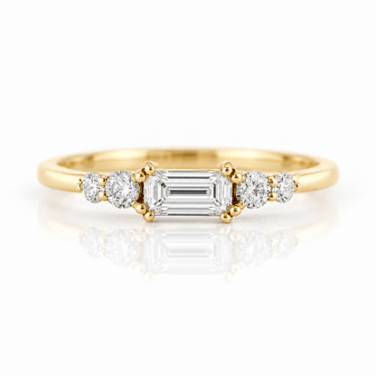 Lila, Baguette cut Lab Diamond Stack Ring