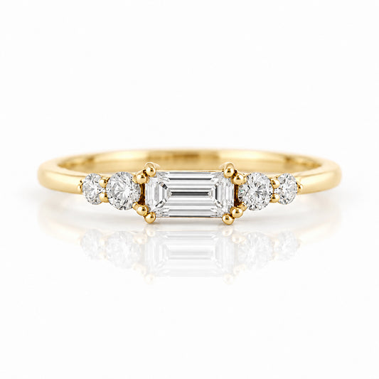 Lila, Baguette cut Lab Diamond Stack Ring