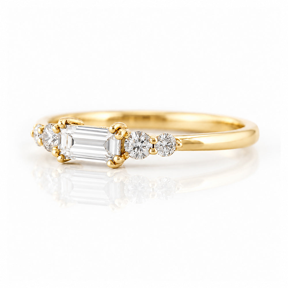 Lila, Baguette cut Lab Diamond Stack Ring
