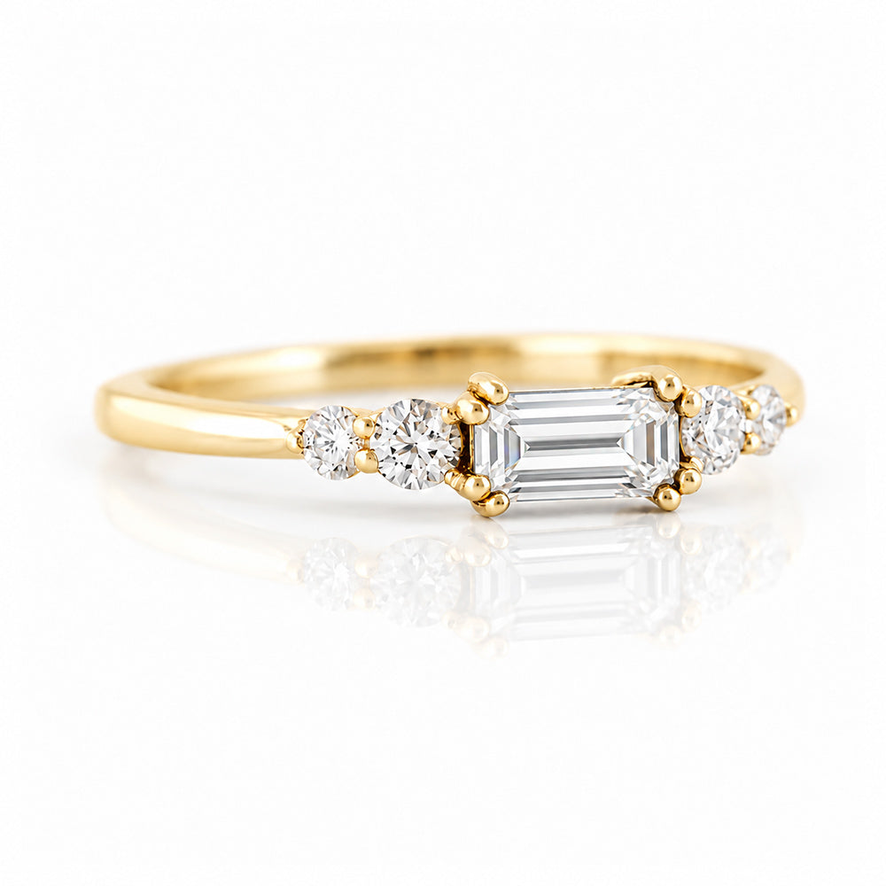 Lila, Baguette cut Lab Diamond Stack Ring