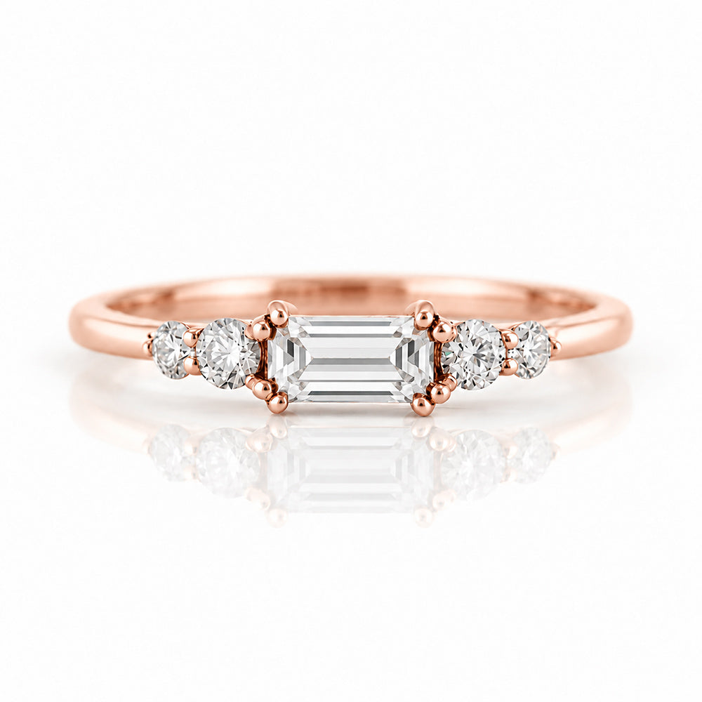 Lila, Baguette cut Lab Diamond Stack Ring
