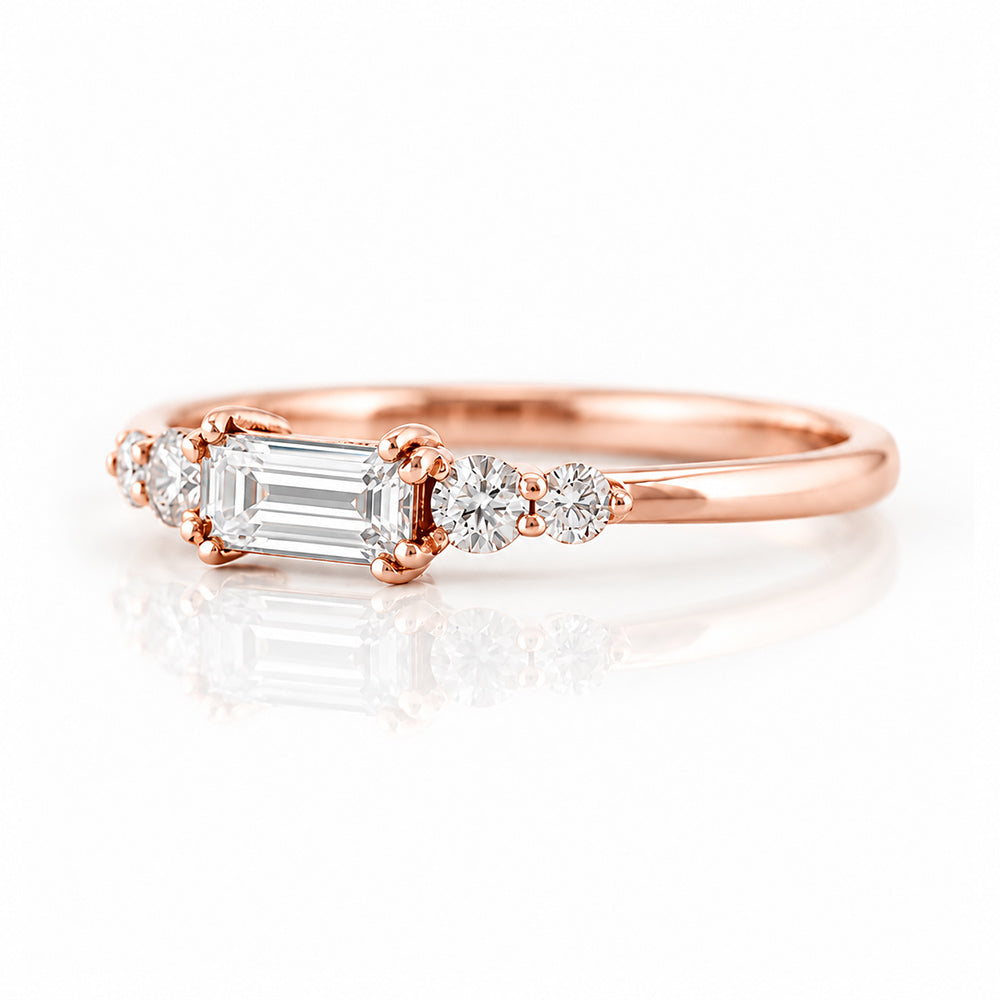 Lila, Baguette cut Lab Diamond Stack Ring
