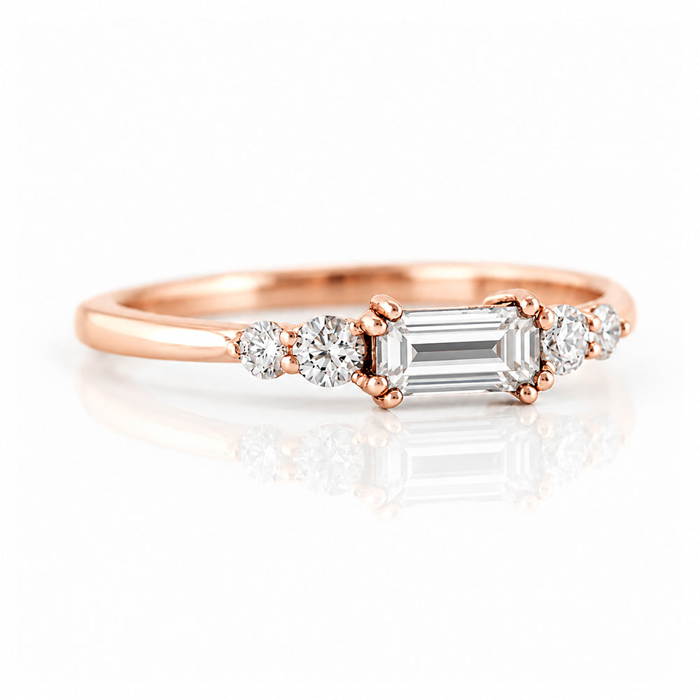 Lila, Baguette cut Lab Diamond Stack Ring