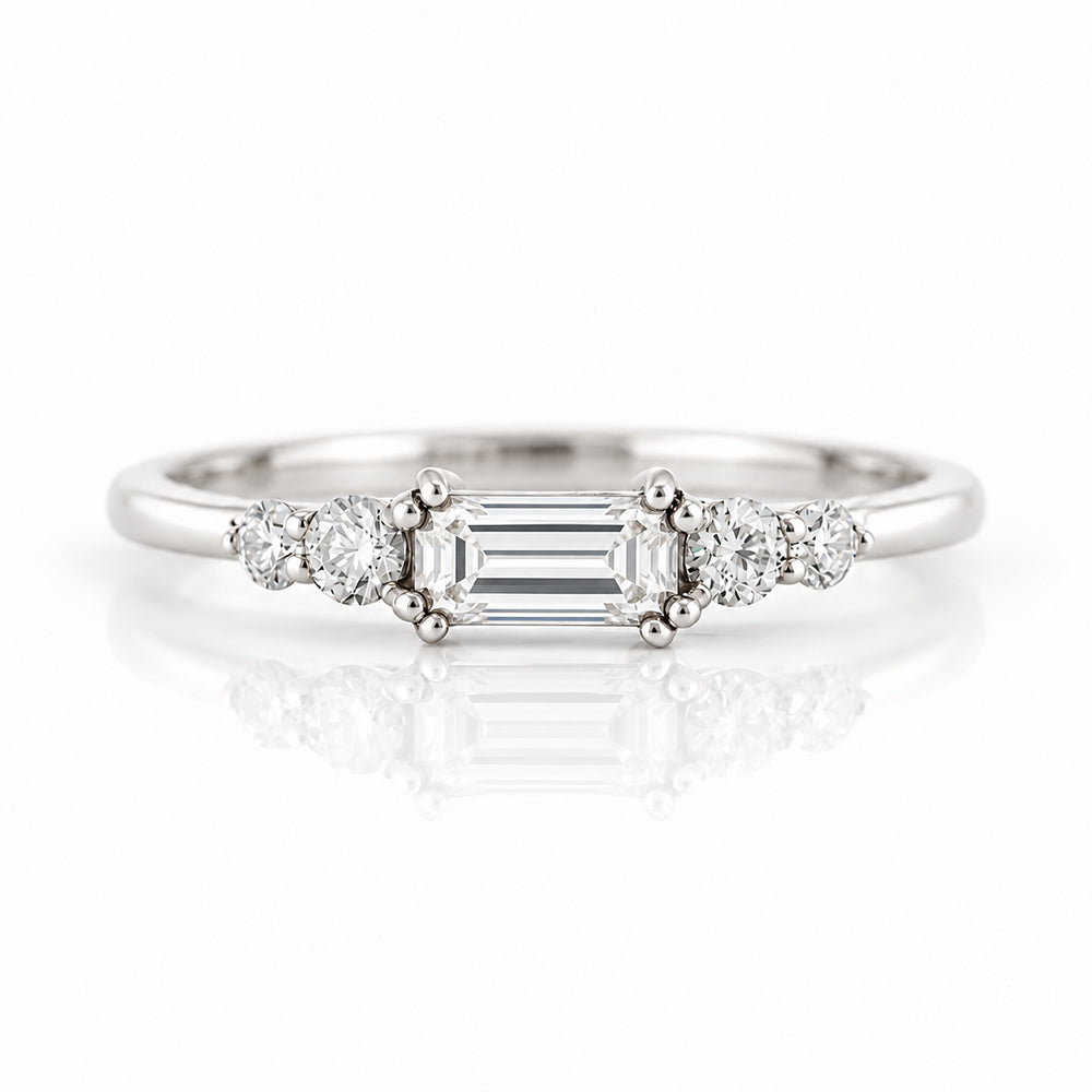 Lila, Baguette cut Lab Diamond Stack Ring