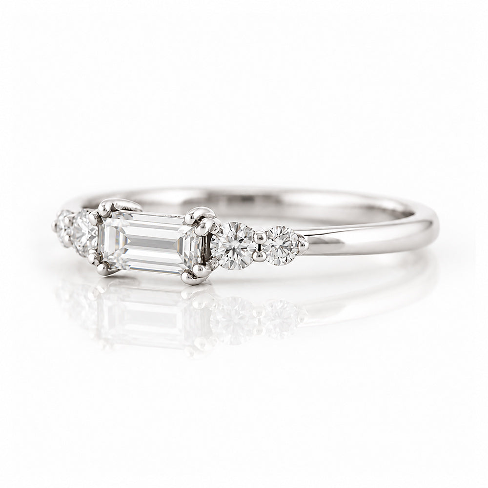 Lila, Baguette cut Lab Diamond Stack Ring