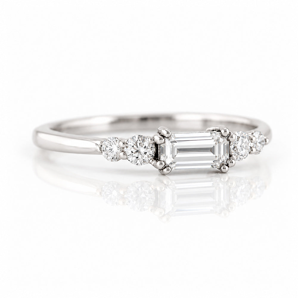 Lila, Baguette cut Lab Diamond Stack Ring