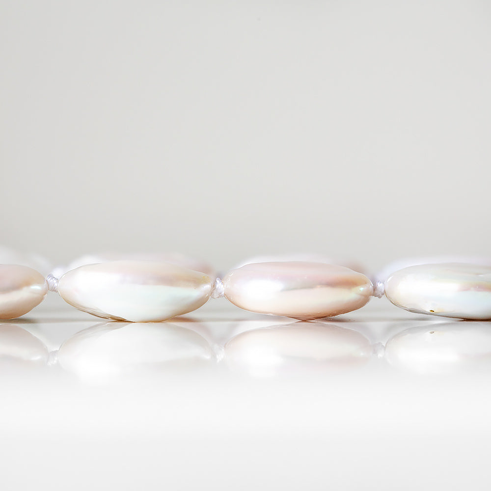 Cream-White Biwa Pearl Coin Necklace