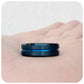 Mason, The Blue Groove and Matt Black Surface Tungsten Ring - 8mm