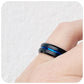 Wyatt, The Blue Groove and Matt Black Surface Tungsten Ring - 8mm