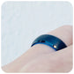 Black brushed tungsten mens ring with bright blue aluminium inner - Victoria's Jewellery