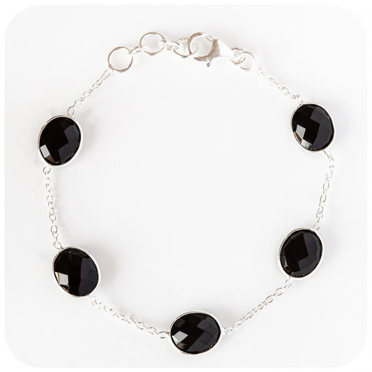 Oval cut Black Onyx Bracelet - Victoria's Jewellery