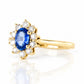 Eva, a Blue Sapphire and Diamond Halo Ring - Victoria's Jewellery