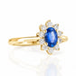 Eva, a Blue Sapphire and Diamond Halo Ring - Victoria's Jewellery