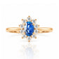 Eva, a Blue Sapphire and Diamond Halo Ring - Victoria's Jewellery
