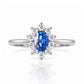 Eva, a Blue Sapphire and Diamond Halo Ring - Victoria's Jewellery