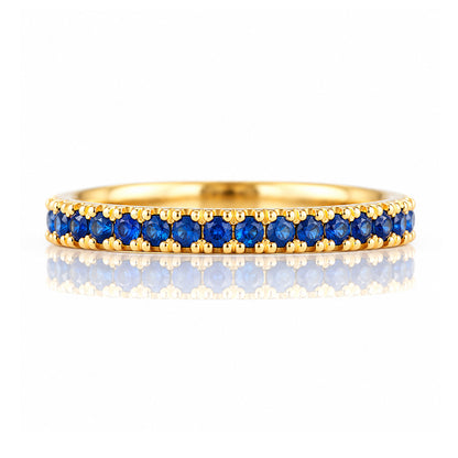 Emma, Blue Sapphire Half Eternity Ring - 1.5mm - Victoria's Jewellery