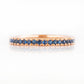 Blue Sapphire Half Eternity Stack Ring Wedding Band in Rose Gold - Victoria's Jewellery