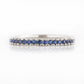 Blue Sapphire Half Eternity Stack Ring Wedding Band in White Gold - Victoria's Jewellery