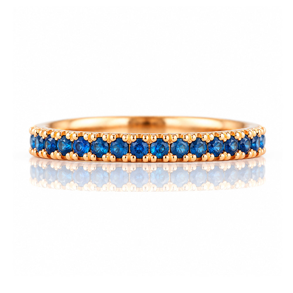 Emma, Blue Sapphire Half Eternity Ring - 1.5mm - Victoria's Jewellery