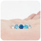 Blue Topaz Rainbow half eternity trellis Ring - Victoria's Jewellery