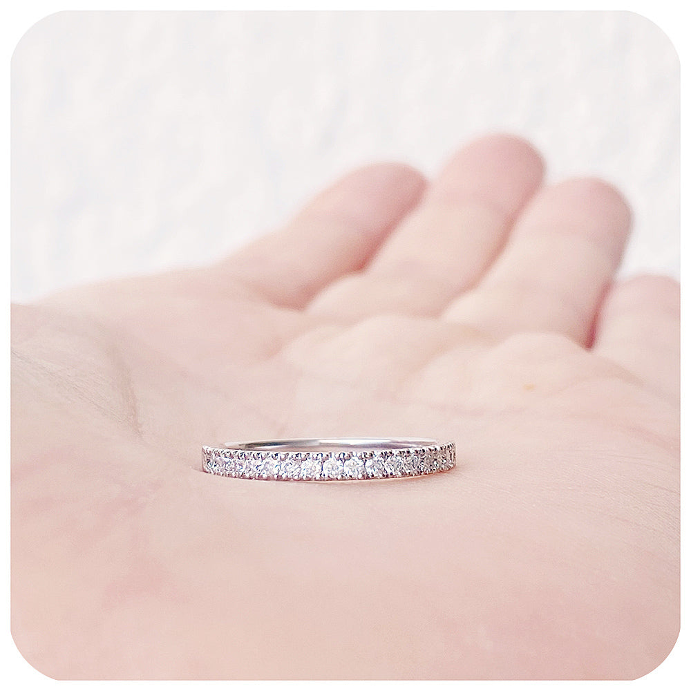 Brilliant cut Lab Grown Diamond Half Eternity Wedding Stack Ring - Victoria's Jewellery