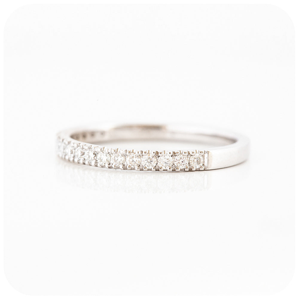 Brilliant cut Lab Grown Diamond Half Eternity Wedding Stack Ring - Victoria's Jewellery