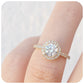 Brilliant round cut Moissanite Halo Engagement Wedding Ring - Victoria's Jewellery