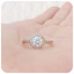 Brilliant round cut Lab Grown Diamond Halo Engagement Wedding Ring - Victoria's Jewellery