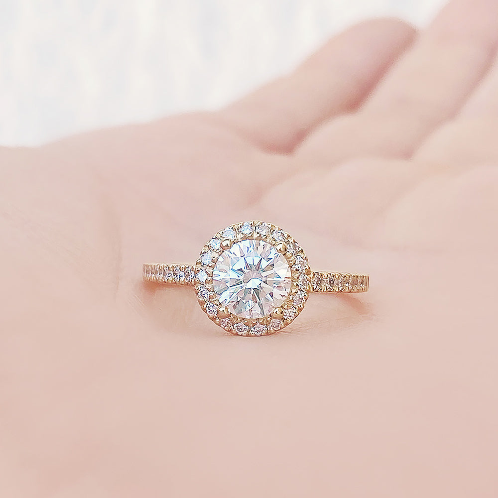 Emily, a Brilliant cut Lab Diamond Halo Engagement Ring