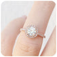 Brilliant round cut Moissanite Halo Engagement Wedding Ring - Victoria's Jewellery