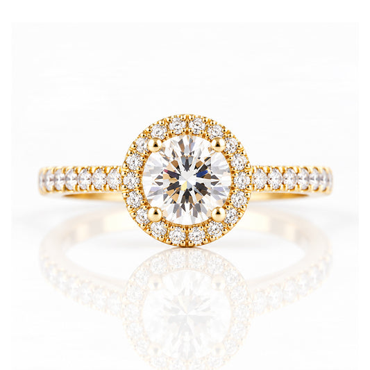 Emily, a Brilliant cut Lab Diamond Halo Engagement Ring - Victoria's Jewellery