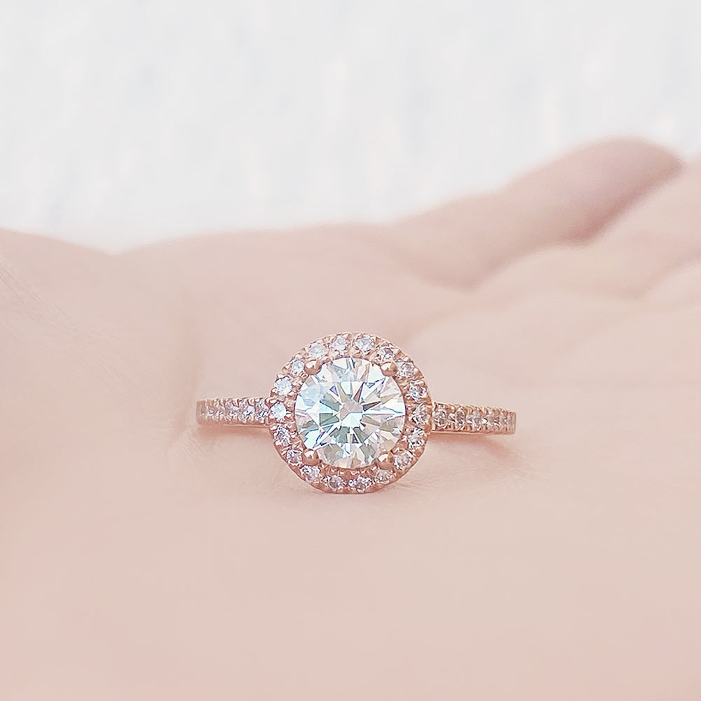 Emily, a Brilliant cut Lab Diamond Halo Engagement Ring