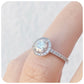 Brilliant round cut Moissanite Halo Engagement Wedding Ring - Victoria's Jewellery