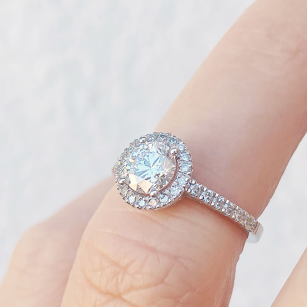 Emily, a Brilliant cut Lab Diamond Halo Engagement Ring