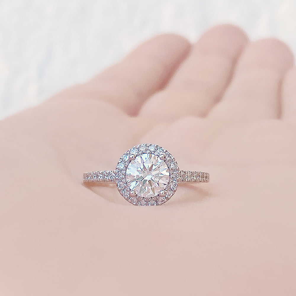 Emily, a Brilliant cut Lab Diamond Halo Engagement Ring