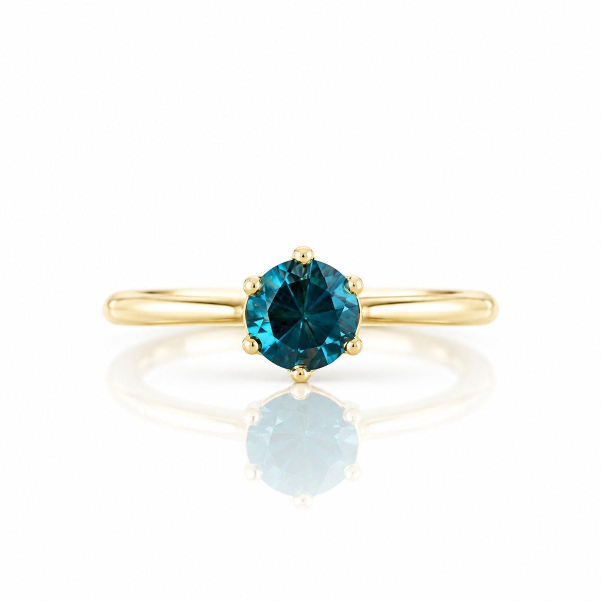 Tulip, a Six Claw London Blue Topaz Ring - Victoria's Jewellery