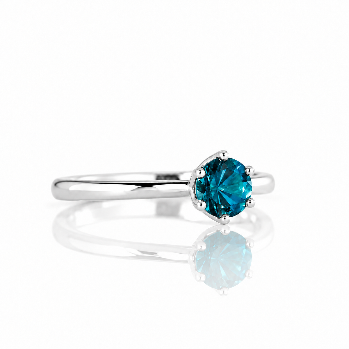 Tulip, a Six Claw London Blue Topaz Ring - Victoria's Jewellery