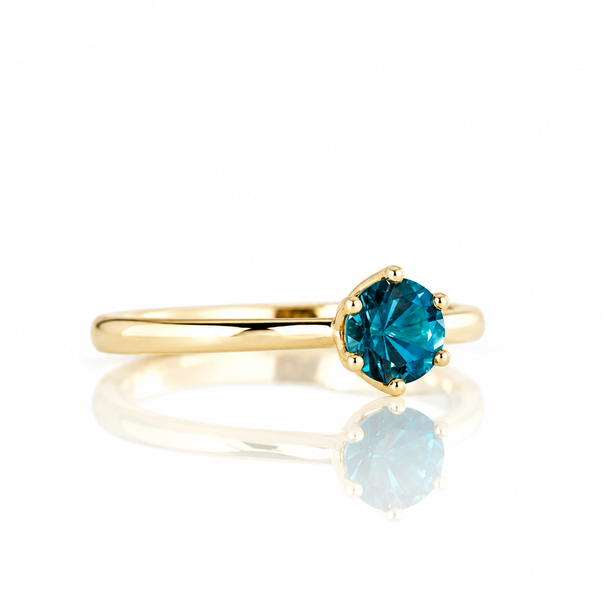 Tulip, a Six Claw London Blue Topaz Ring - Victoria's Jewellery