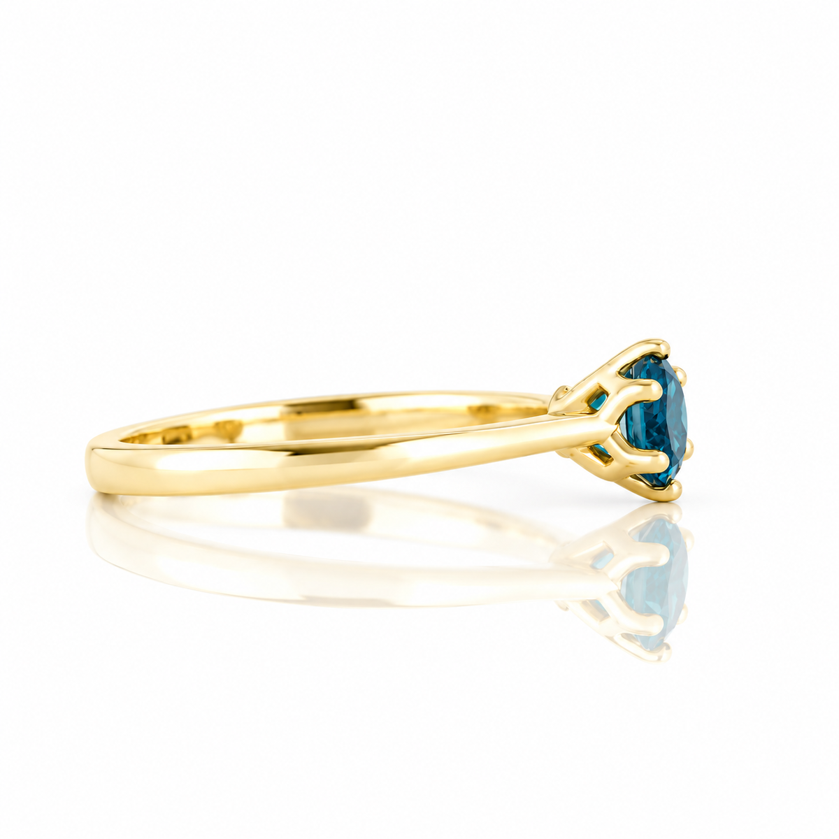 Tulip, a Six Claw London Blue Topaz Ring - Victoria's Jewellery