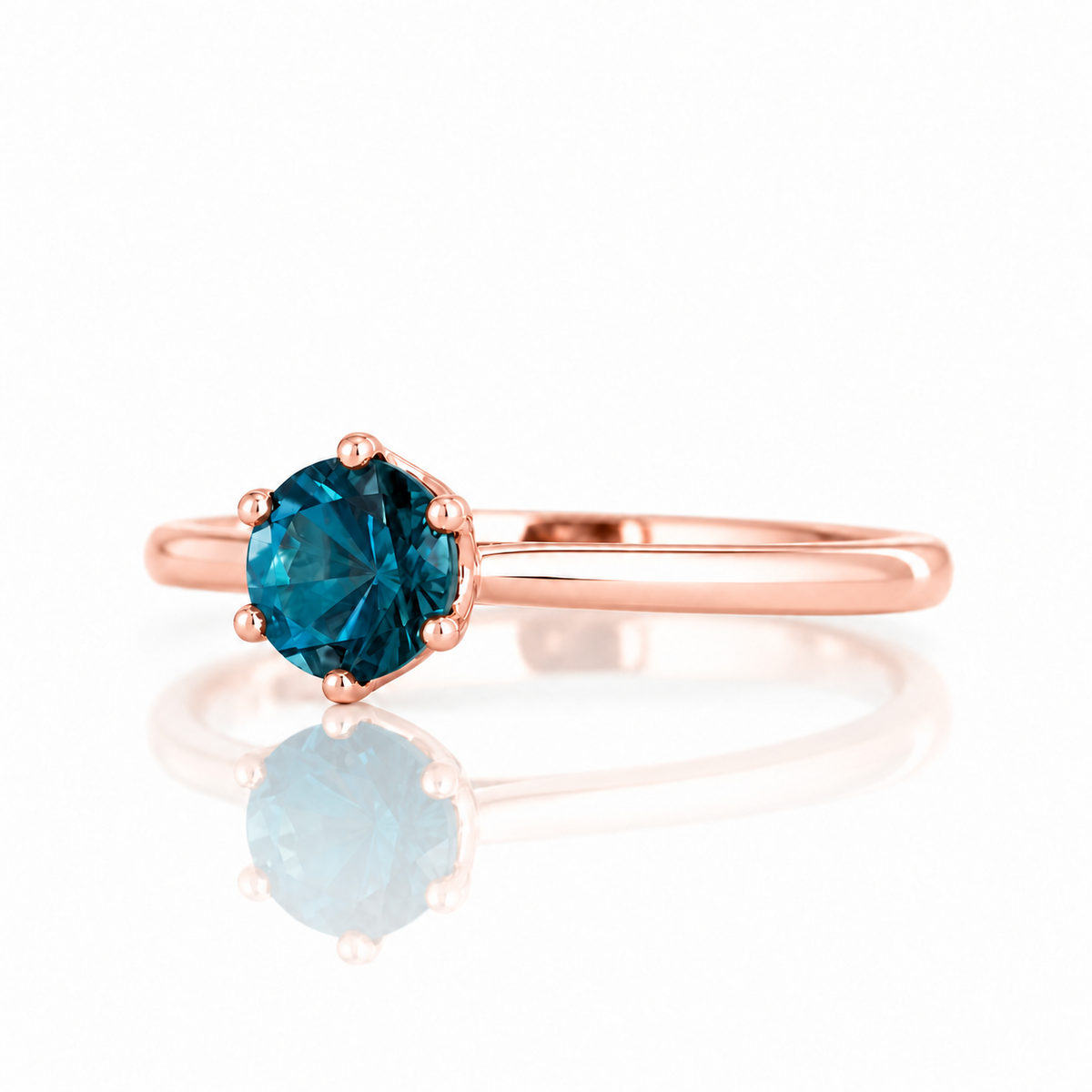 Tulip, a Six Claw London Blue Topaz Ring - Victoria's Jewellery