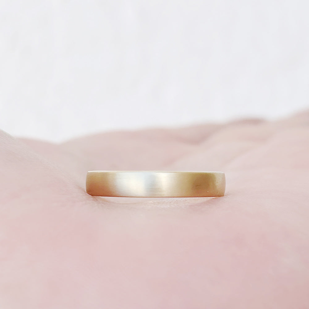 Brushed finish solid yellow gold mens wedding ring - Victoria's Jewellery