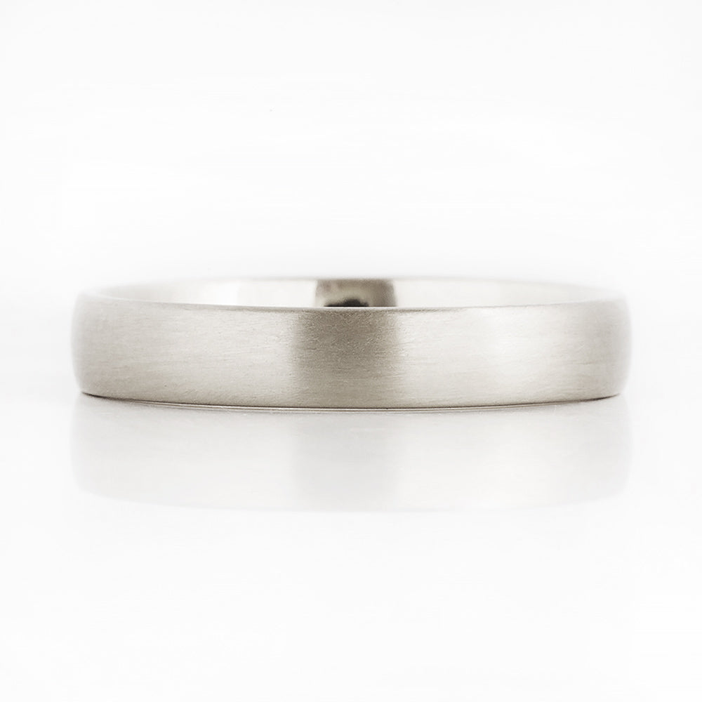 Brushed finish solid white gold mens wedding ring - Victoria's Jewellery