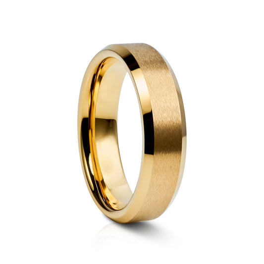 Alex, a Brushed Gold Tungsten Wedding Ring