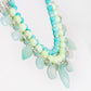 The Feathered Chalcedony, Chrysopraise and Amazonite Necklace with White Fresh Water Pearls - Victoria's Jewellery