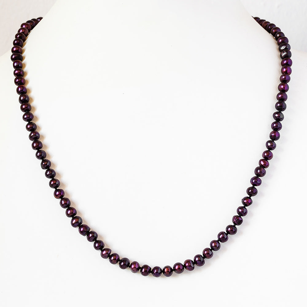 Deep Cherry Purple Fresh Water Pearl Necklace