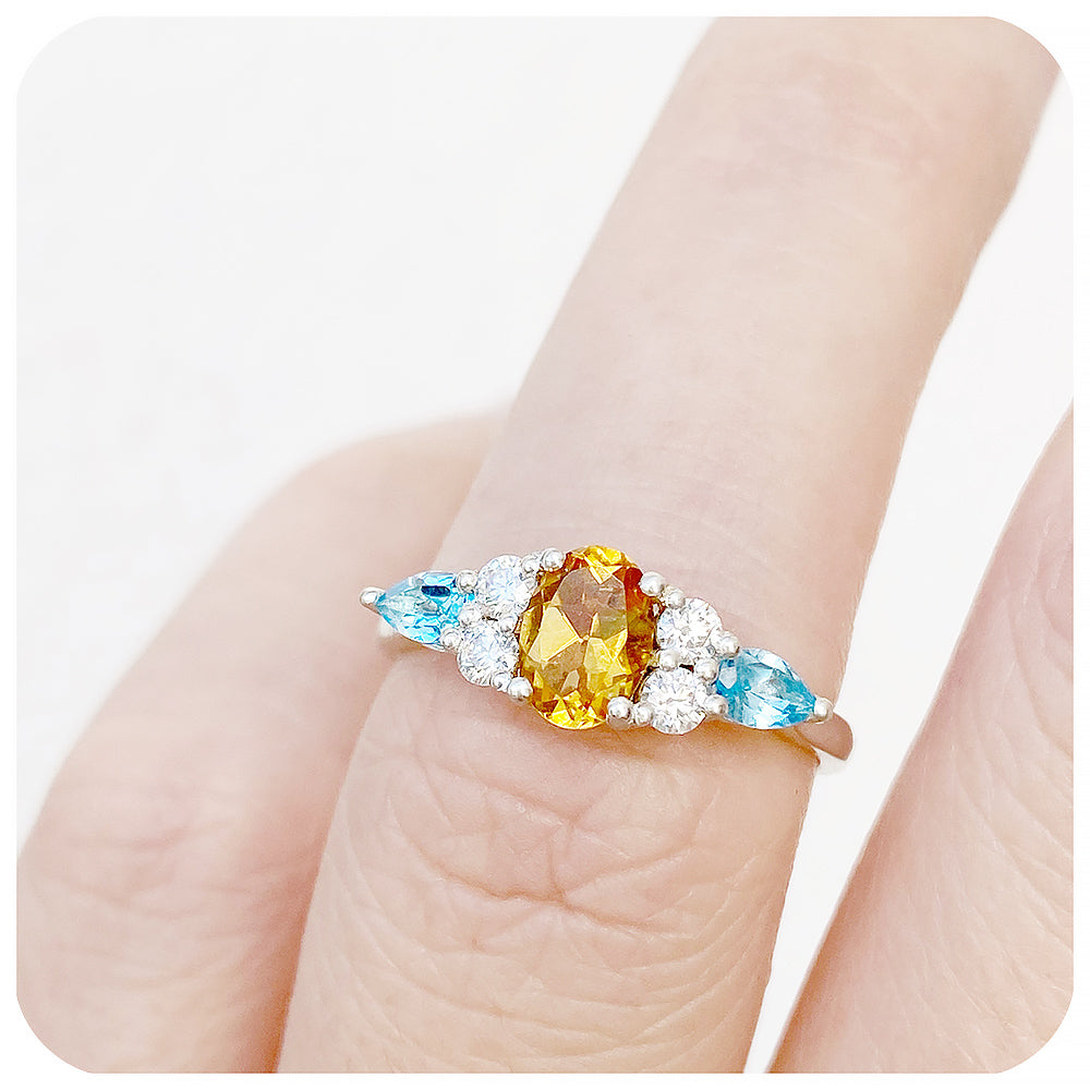 Citrine on sale cluster ring