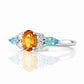 Ariana, a Citrine, Topaz and Sapphire Cluster Ring - Victoria's Jewellery