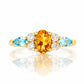 Ariana, a Citrine, Topaz and Sapphire Cluster Ring - Victoria's Jewellery