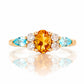 Ariana, a Citrine, Topaz and Sapphire Cluster Ring - Victoria's Jewellery