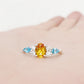Ariana, a Citrine, Topaz and Sapphire Cluster Ring